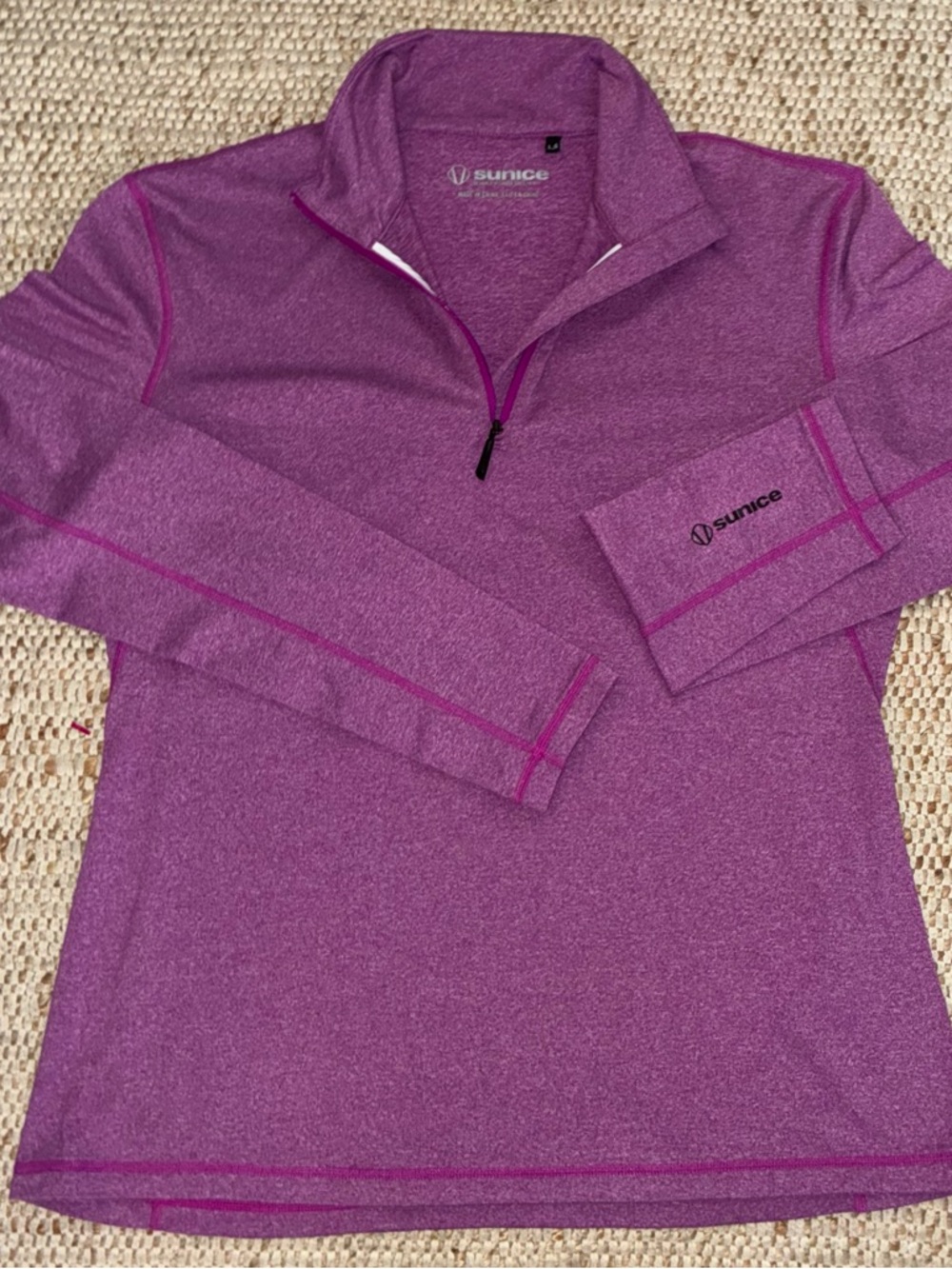 Sunice Pullover Quarter Zip Purple Women’s Large Golf Athletic Top Lightweight